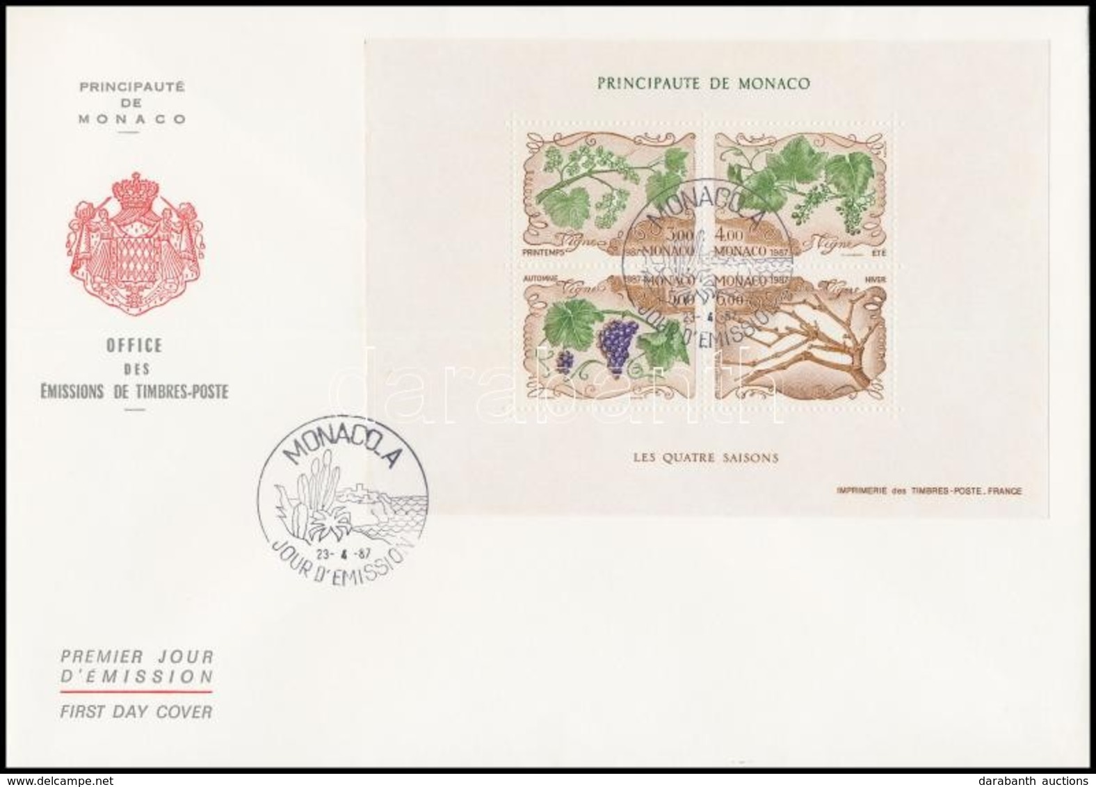 1987 A Négy évszak Blokk Mi 36 FDC-n - Otros & Sin Clasificación