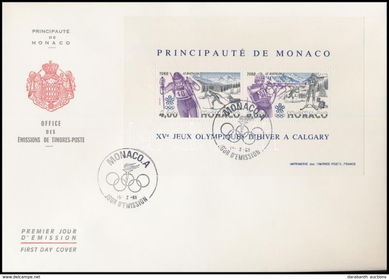 1988 Téli Olimpia  Blokk Mi 38 FDC-n - Sonstige & Ohne Zuordnung