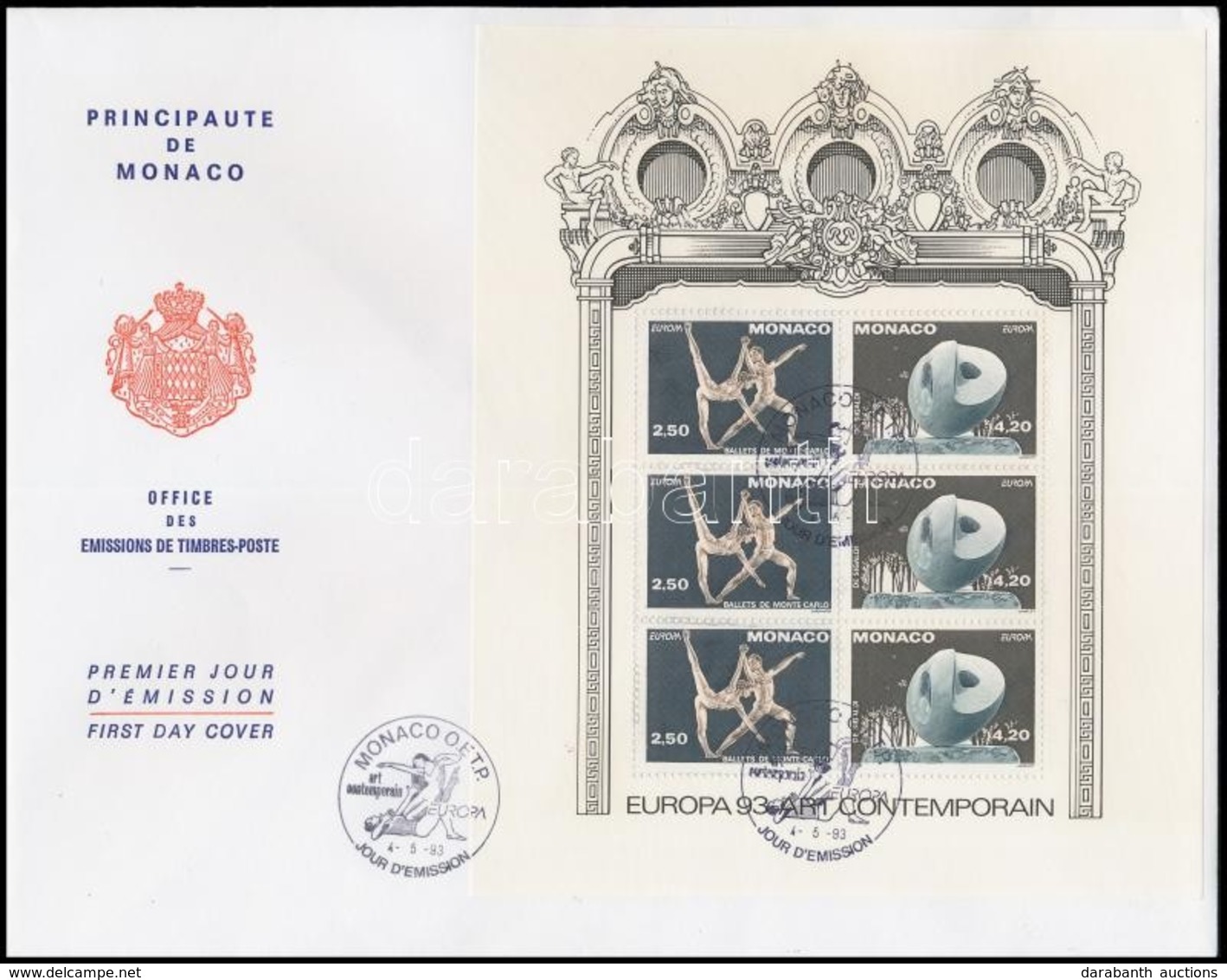 1993 Kortárs M?vészet Blokk Mi 59 FDC-n - Sonstige & Ohne Zuordnung