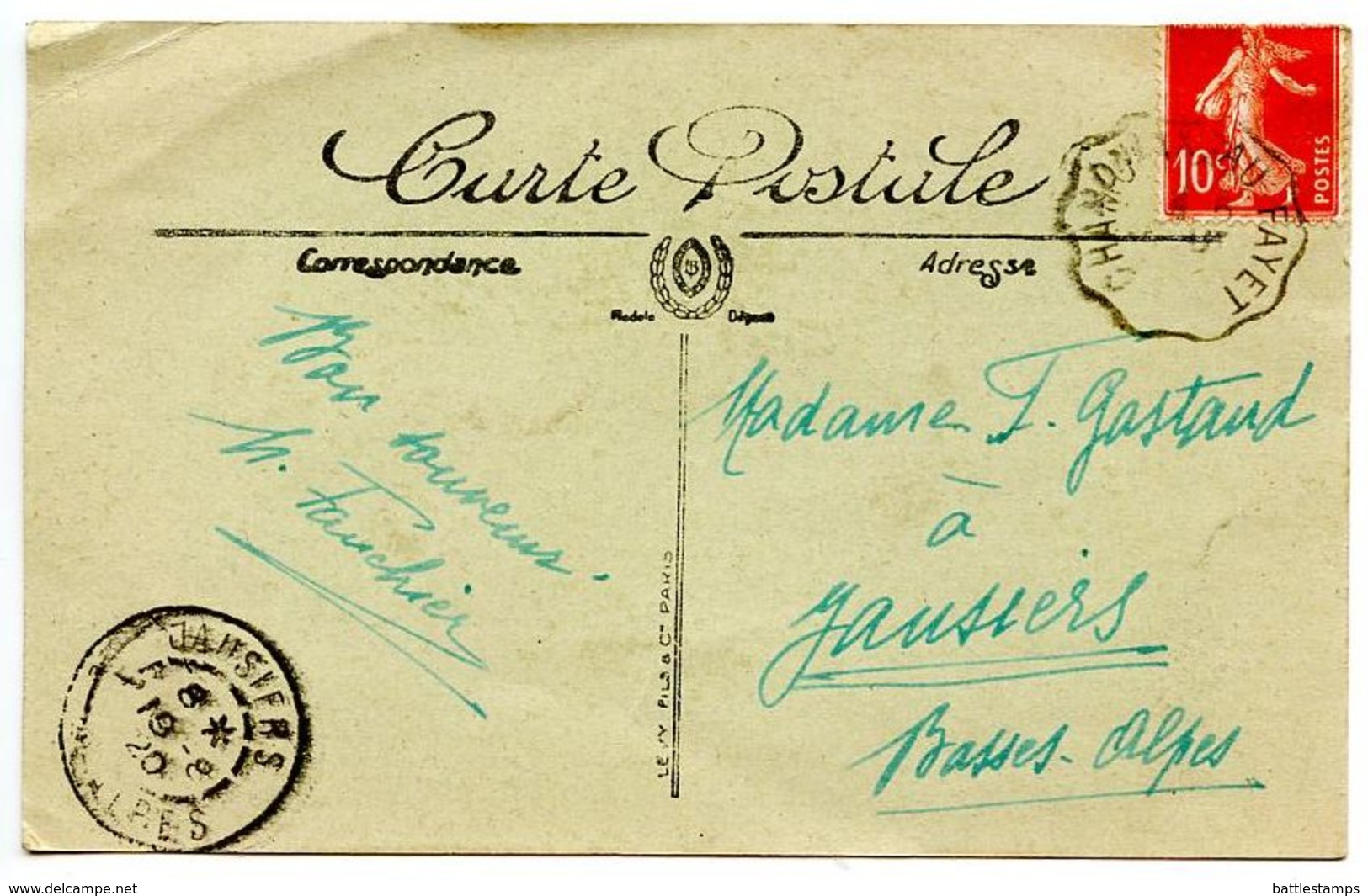 France 1920 Chamonix Railway Postcard W/ Chamonix Au Fayet RPO Postmark - Railway Post