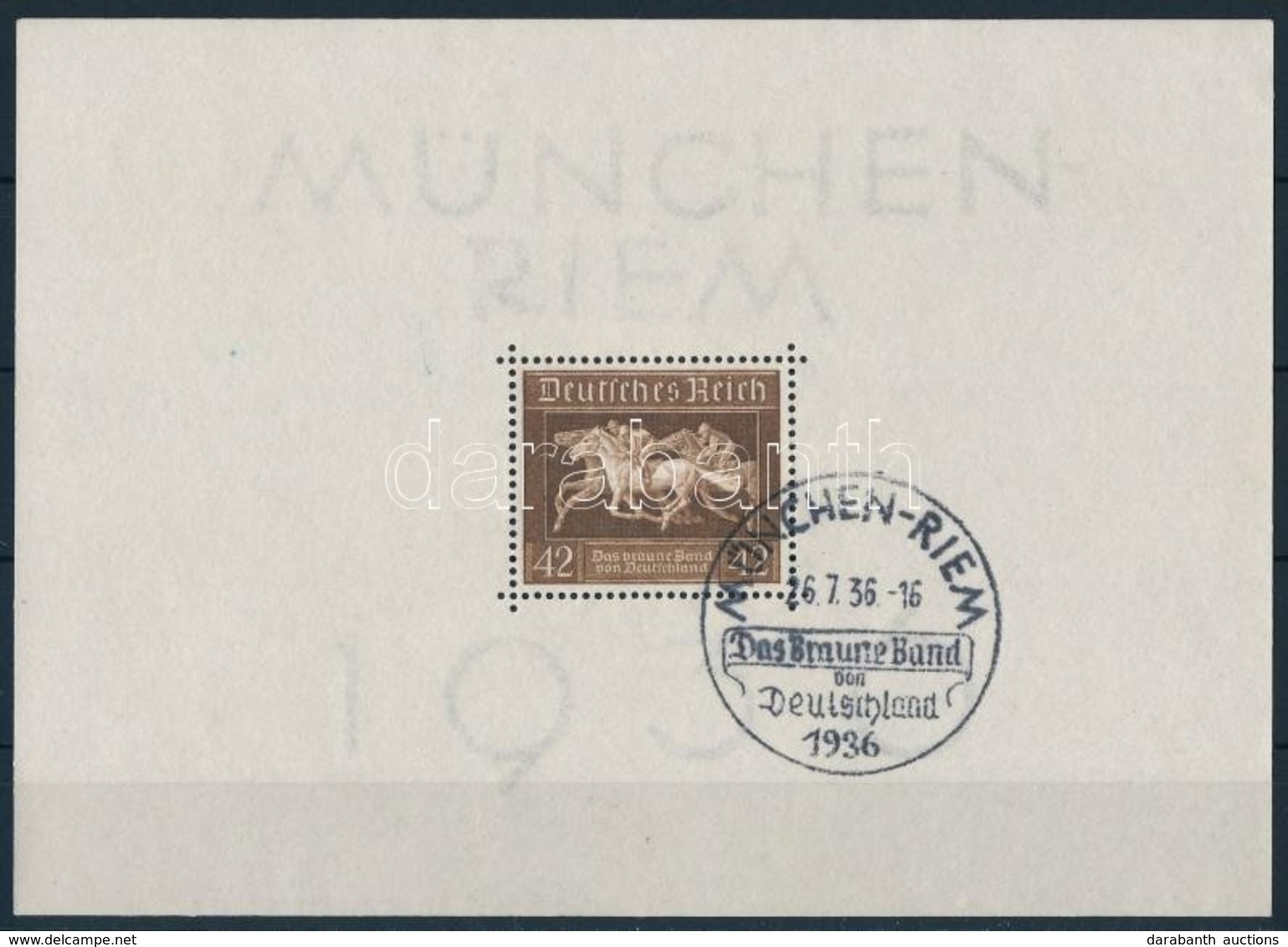 O 1936 München Blokk Mi 4 - Sonstige & Ohne Zuordnung