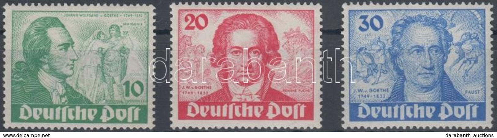 ** 1949 200 éve Született Goethe Sor Mi 61-63 - Otros & Sin Clasificación