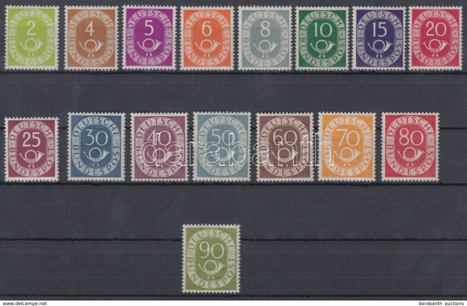 ** 1951 Posthorn Mi 123-138 Signed: Schlegel - Otros & Sin Clasificación