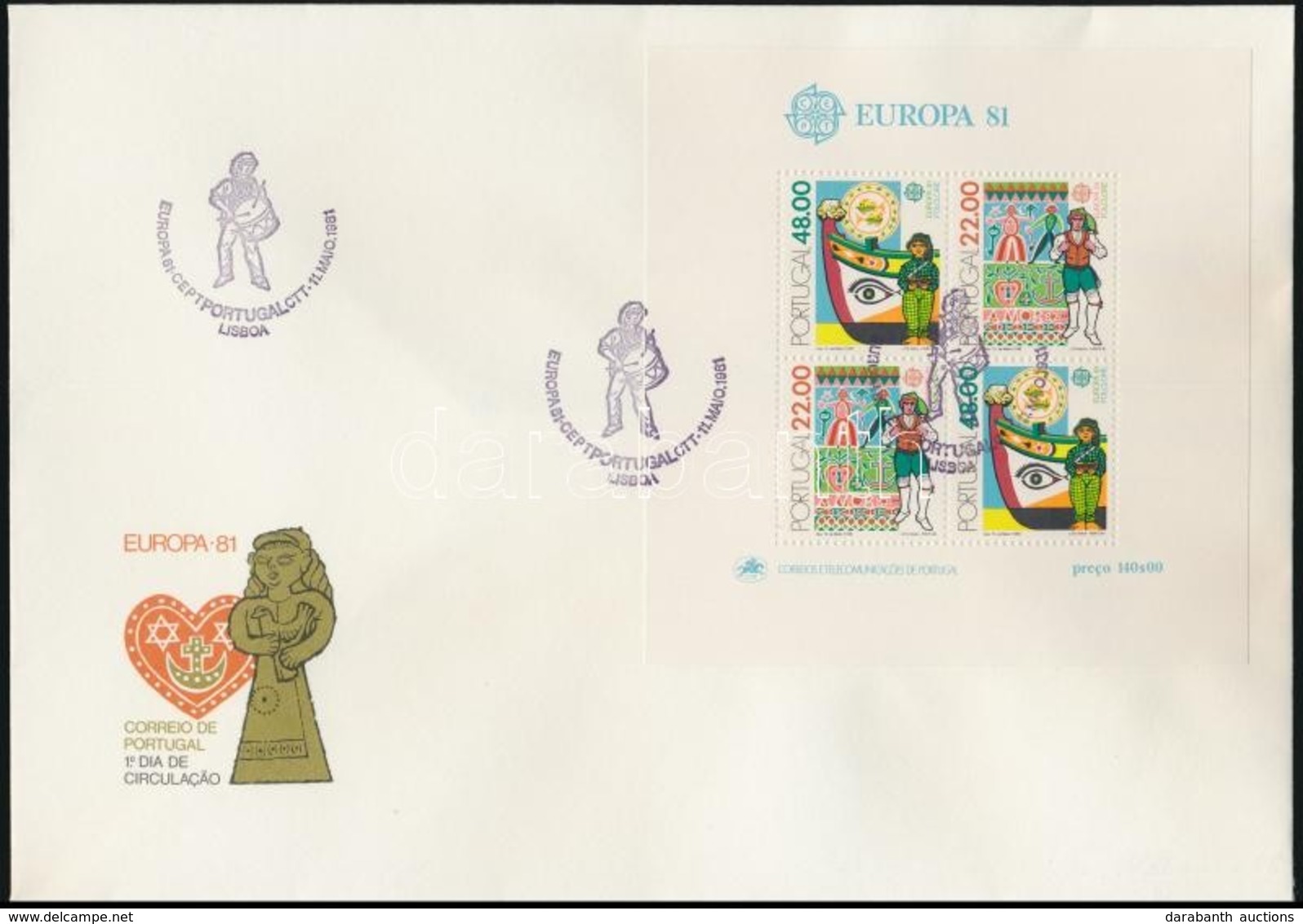 1981 Europa CEPT Blokk Mi 32 FDC-n - Otros & Sin Clasificación