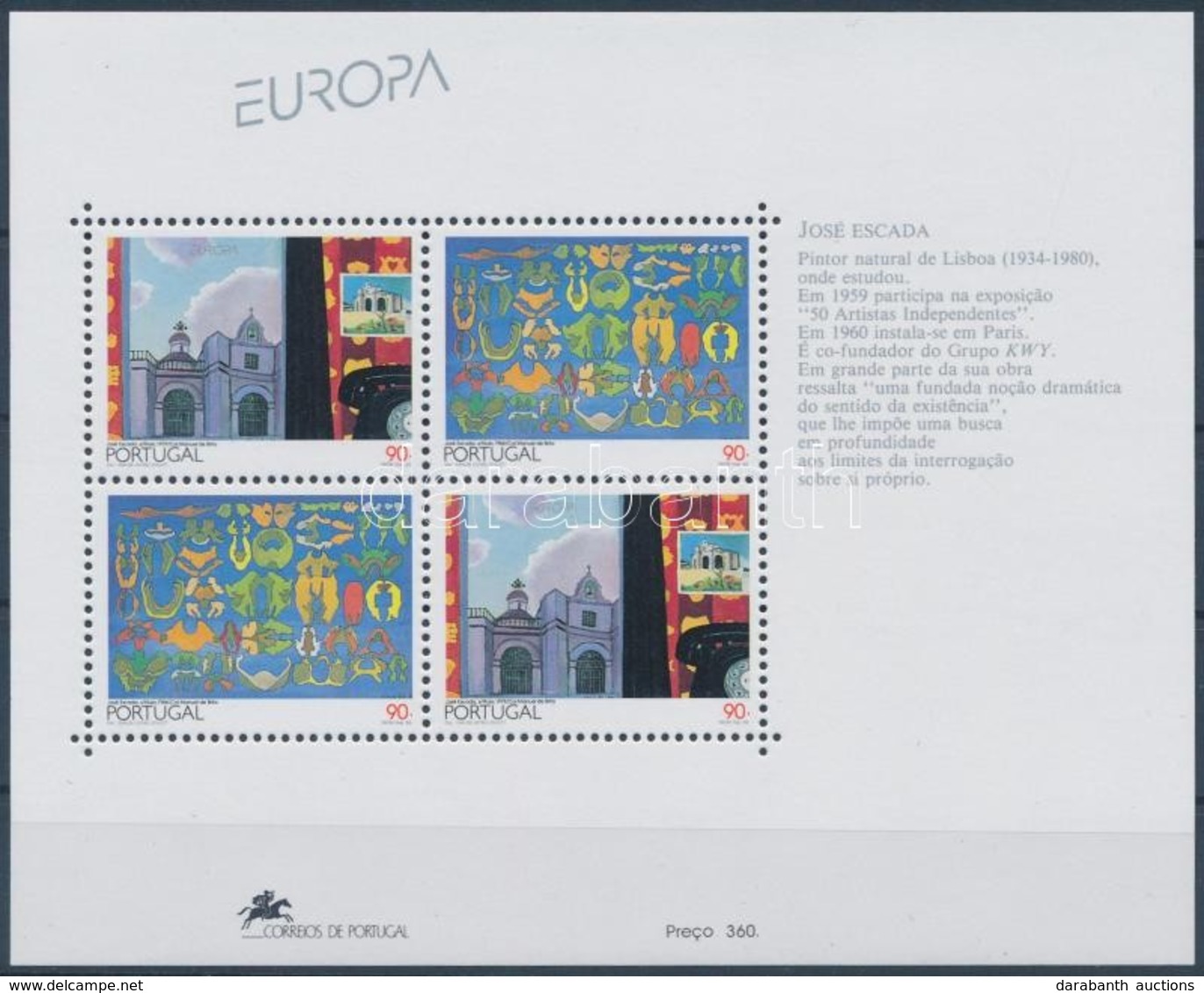 ** 1993 Europa CEPT: Kortárs M?vészet Blokk Mi 93 - Otros & Sin Clasificación