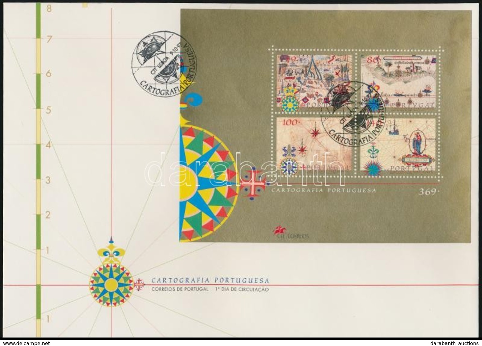 1997 Korai Portugál Térképészet Blokk 130 FDC-n - Otros & Sin Clasificación