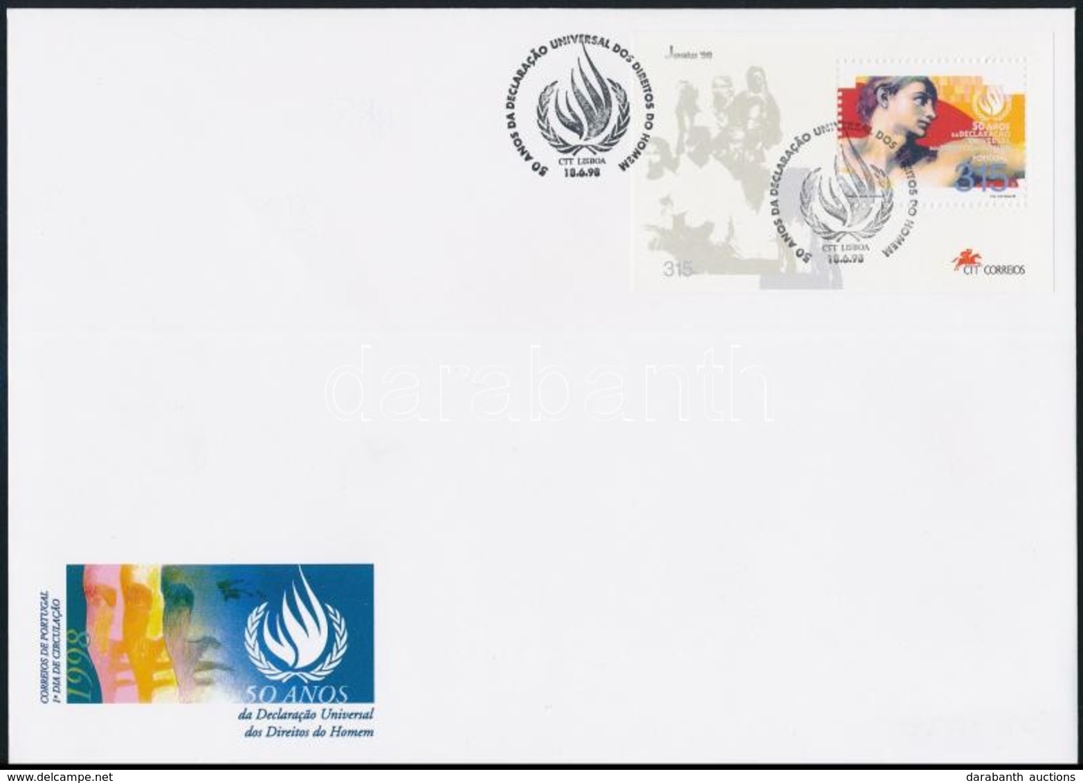 1998 Az Emberi Jogok Egyetemes Nyilatkozatának 50. évfordulója Blokk Mi 139 FDC-n - Sonstige & Ohne Zuordnung