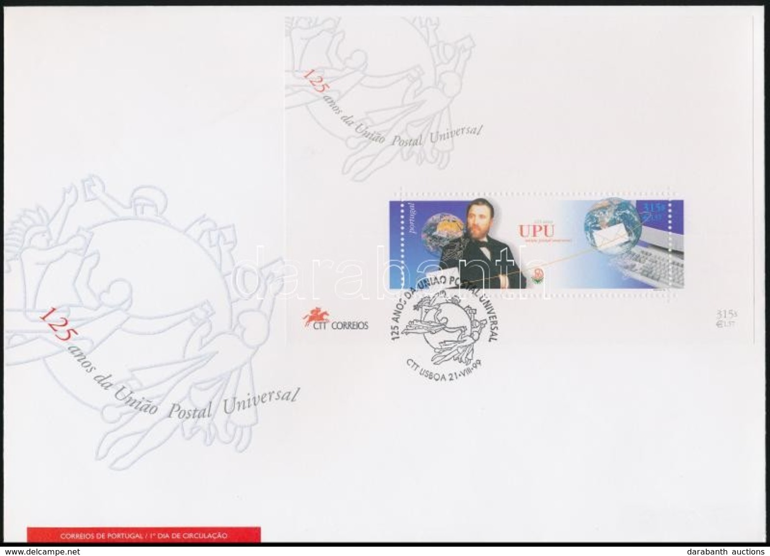 1999 UPU Blokk Mi 156 FDC-n - Sonstige & Ohne Zuordnung