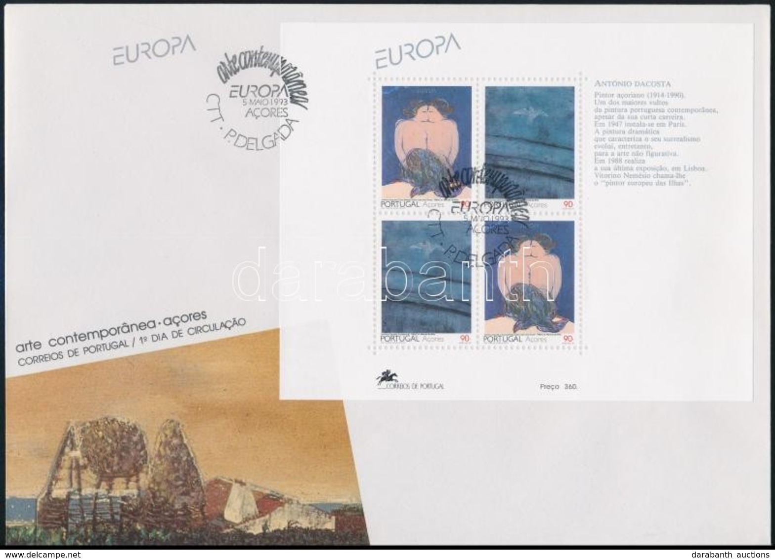 1993 Europa CEPT  Blokk Mi 13 FDC-n - Otros & Sin Clasificación