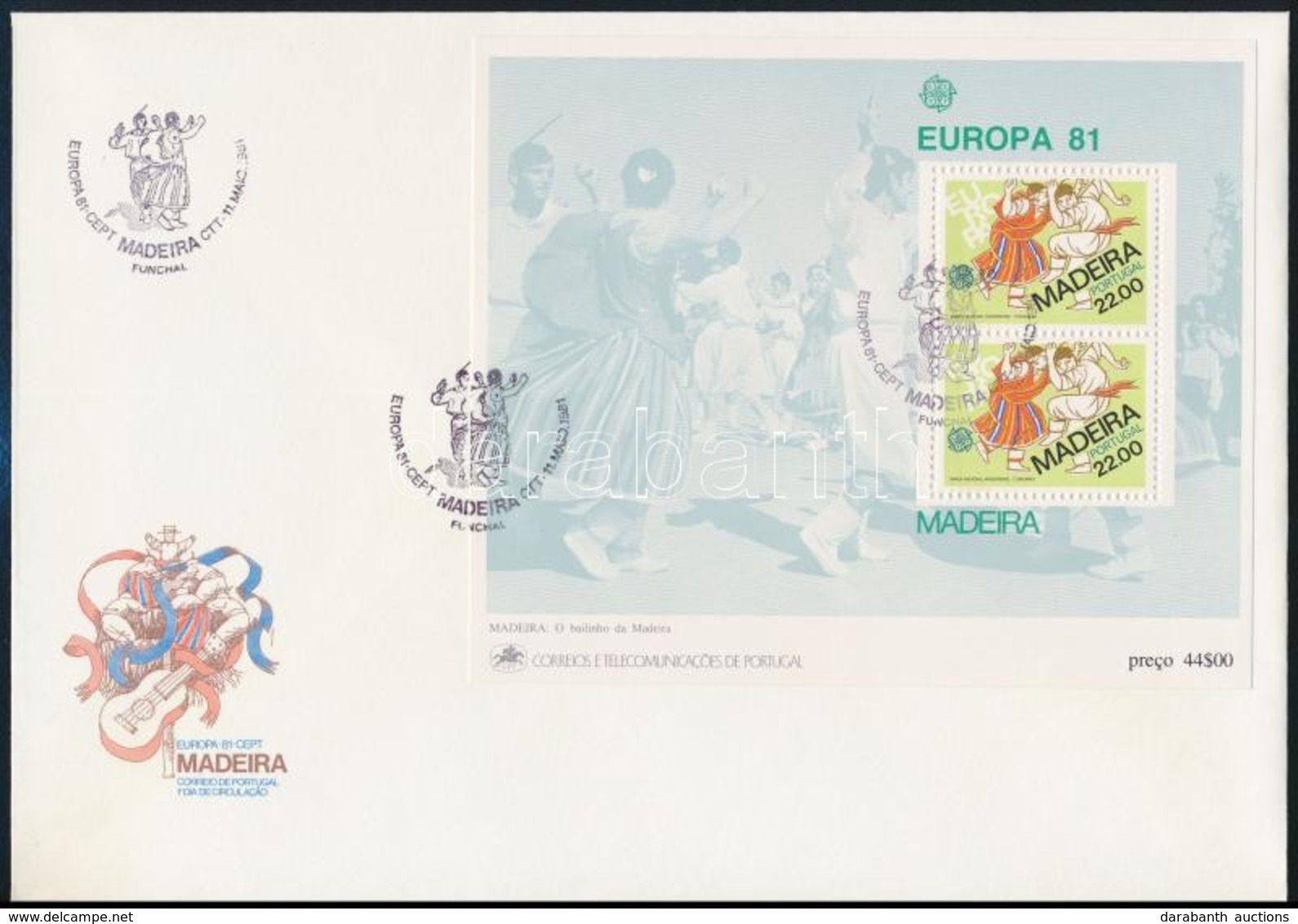 1981 Europa CEPT Blokk Mi 2 FDC-n - Other & Unclassified