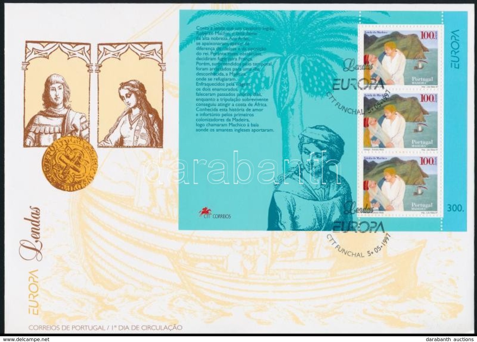 1997 Legendák Blokk Mi 16 FDC-n - Other & Unclassified