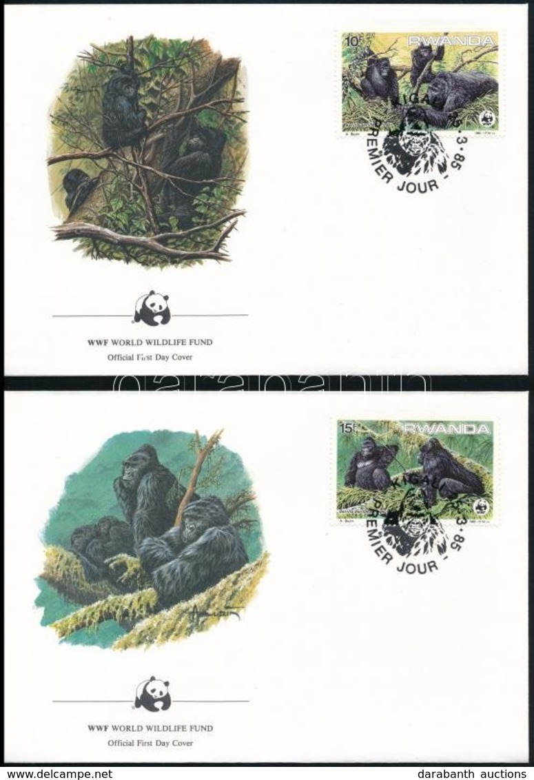 1985 WWF: Hegyi Gorilla Sor Mi 1292-1295 4 Db FDC-n - Otros & Sin Clasificación