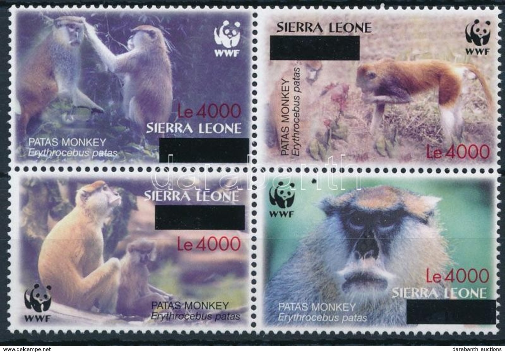 ** 2008 WWF: Majom Felülnyomott 4-es Tömb Mi 5071-5074 - Otros & Sin Clasificación