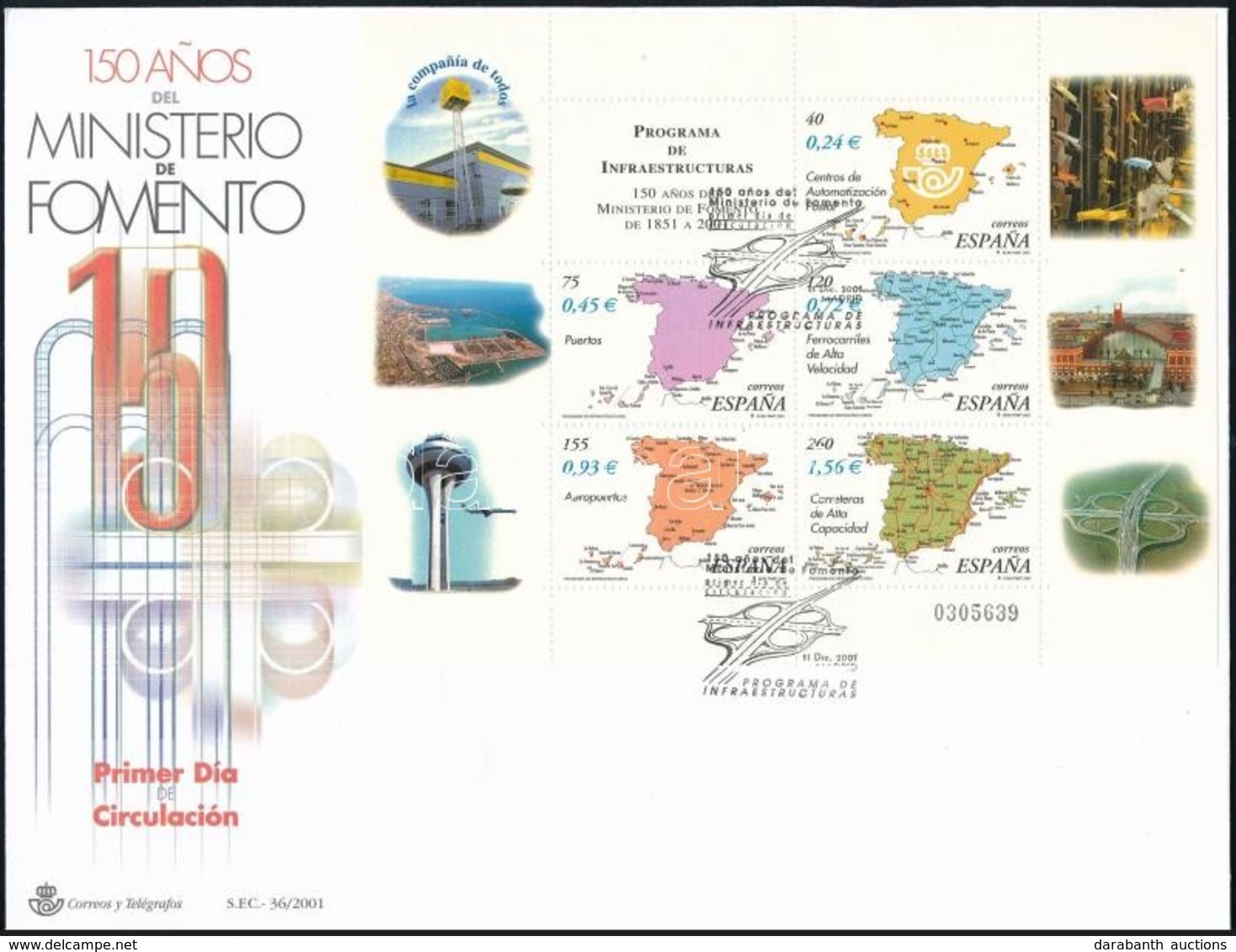 2001 Minisztérium  Blokk Mi 103 FDC-n - Otros & Sin Clasificación