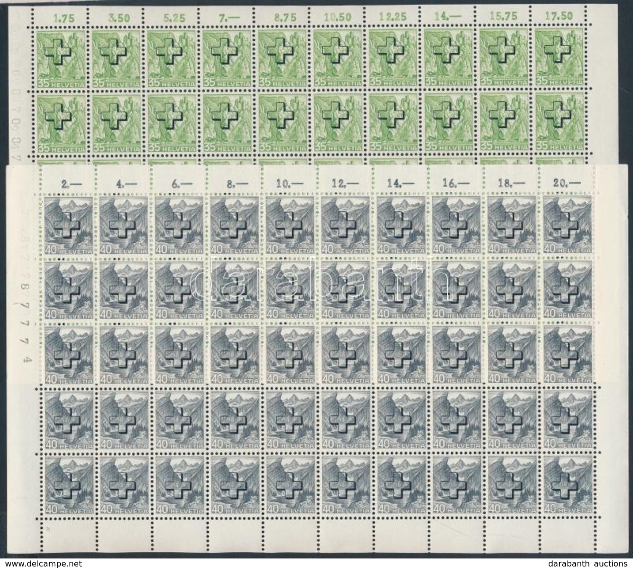 ** 1938 Hivatalos Mi 28-36 50-es Teljes Hajtott ívekben / Official Mi 28-36 Comlete Folded Sheets Of 50 - Otros & Sin Clasificación