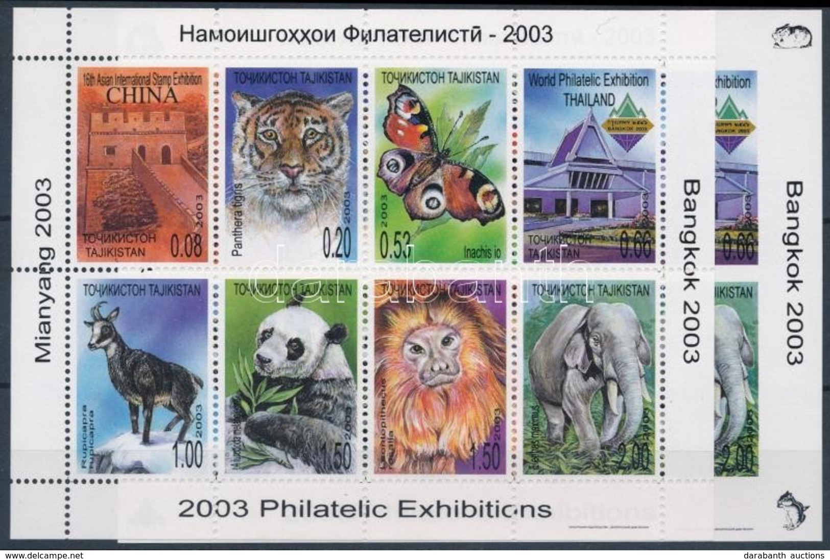 ** 2003 Nemzetközi Bélyegkiállítás, BANGKOK Fogazott és Vágott Kisív Mi 276-283 A + B - Sonstige & Ohne Zuordnung