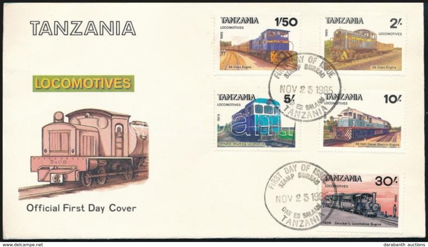 1985 Mozdonyok Sor FDC-n Mi 281-285 - Autres & Non Classés