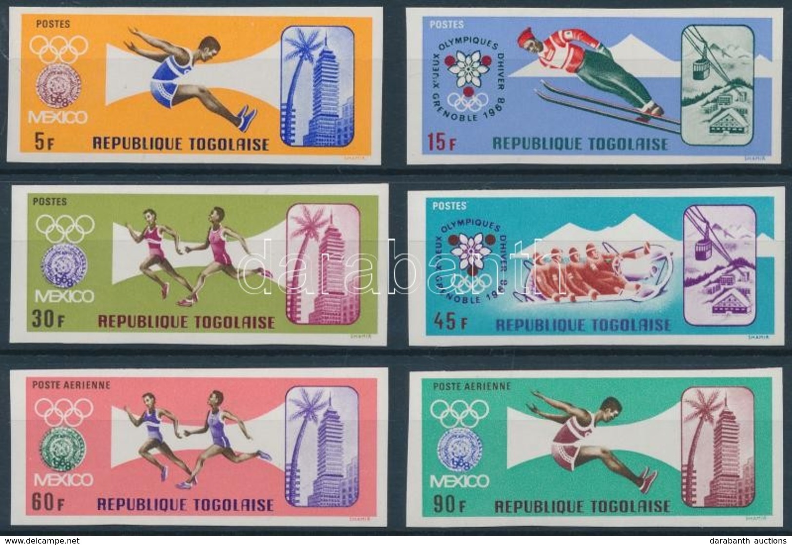 ** 1967 Nyári Olimpia, Mexikó Sor Mi 626-631 B - Andere & Zonder Classificatie