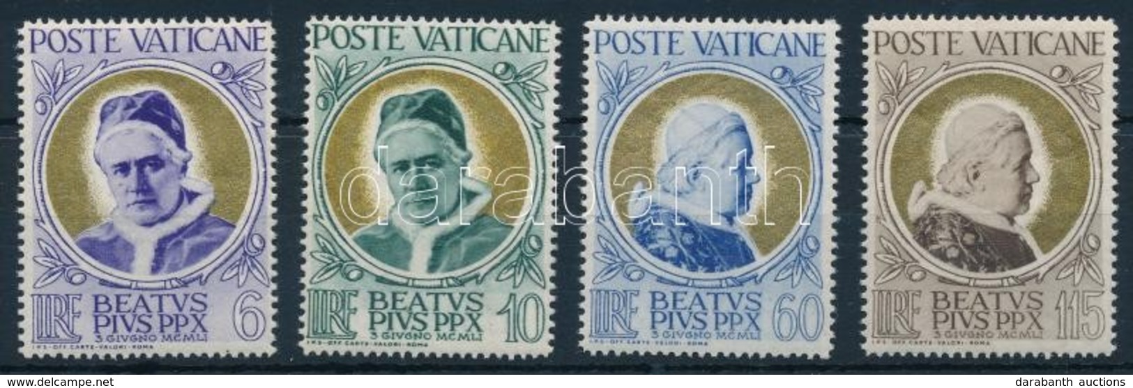 ** 1951 X. Pius Pápa Mi 174-177 - Altri & Non Classificati