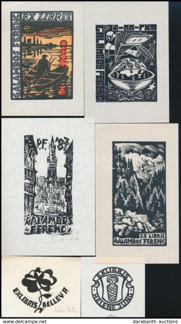 9 Db Különféle Technikájú Részben Jelzett Magyar Ex Libris / 9 Hungarian Ex Libris Bookplates. Different Techniques - Otros & Sin Clasificación