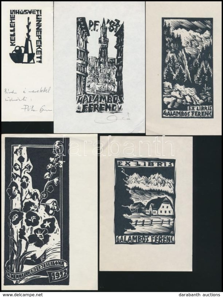 9 Db Különféle Technikájú Részben Jelzett Magyar Ex Libris / 9 Hungarian Ex Libris Bookplates. Different Techniques - Otros & Sin Clasificación