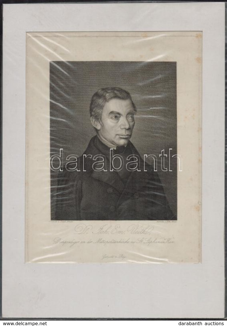 Cca 1850 Joseph Binder (1805-1863)-Alois Petrak (1811-1888): Johann Emanuel Veith. Domprediger An Der Metropolitankirche - Estampas & Grabados
