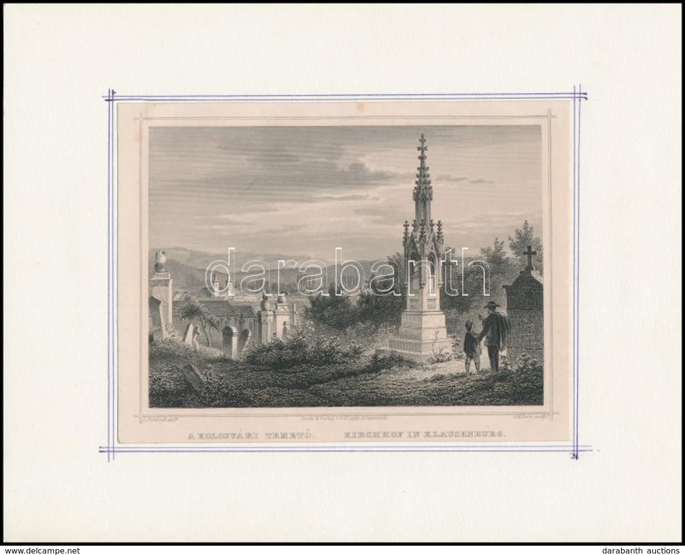 Cca 1860 Ludwig Rohbock (1820-1883) - Georg Michael Kurz (1815-1883): A Kolozsvári Temet?. Papír, Acélmetszet, Paszpartu - Estampas & Grabados