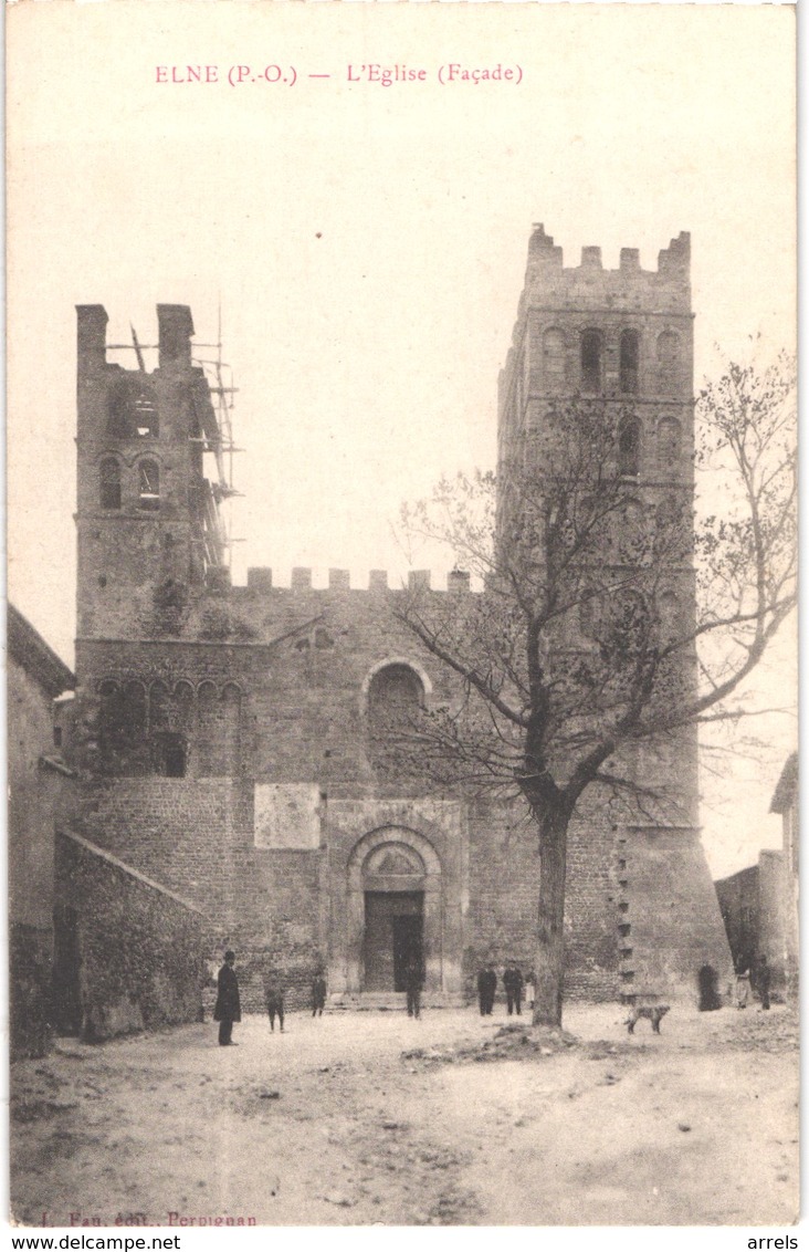 FR66 ELNE - Fau - L'église - Animée - Belle - Other & Unclassified