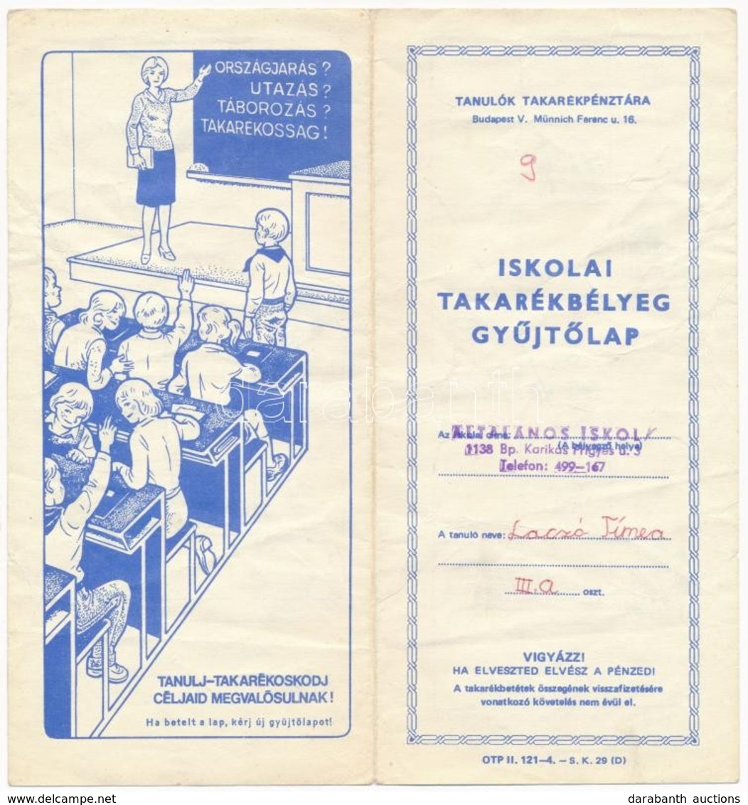 1983 Iskolai Takarékbélyeg Gy?jt?lap 5 Db Takarékbélyeggel / School Saving Booklet With 5 Stamps - Sin Clasificación