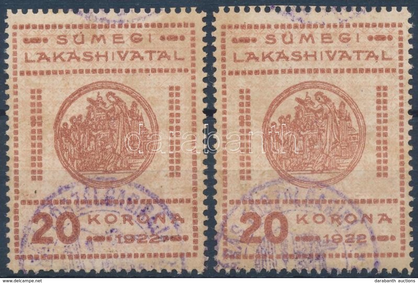 Sümeg 1922 MPIK 2 2 Színárnyalat. (23.000) - Non Classés