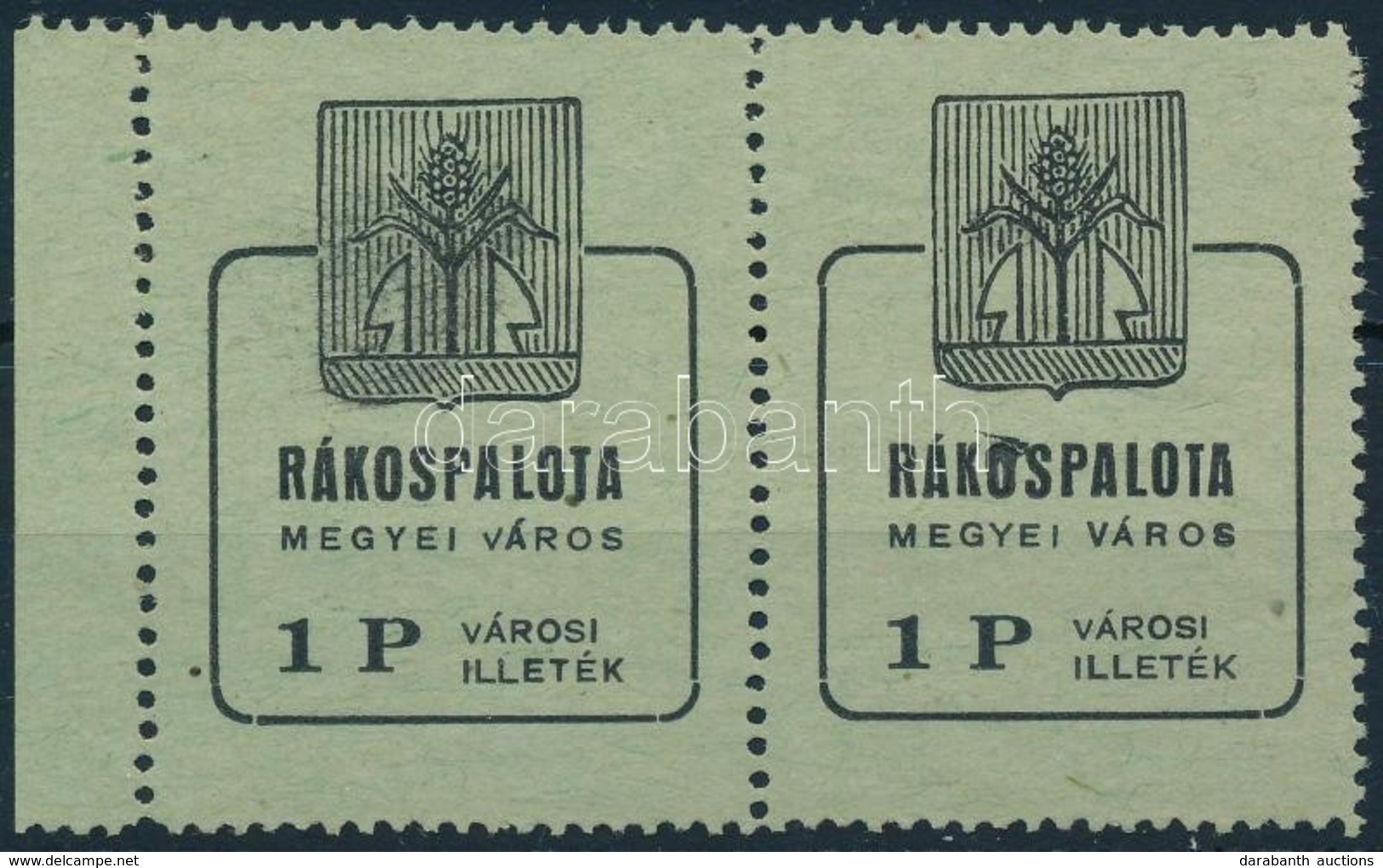 Rákospalota 1945 1 P Pár, Mindkét Bélyegen Lemezhibák - Non Classés