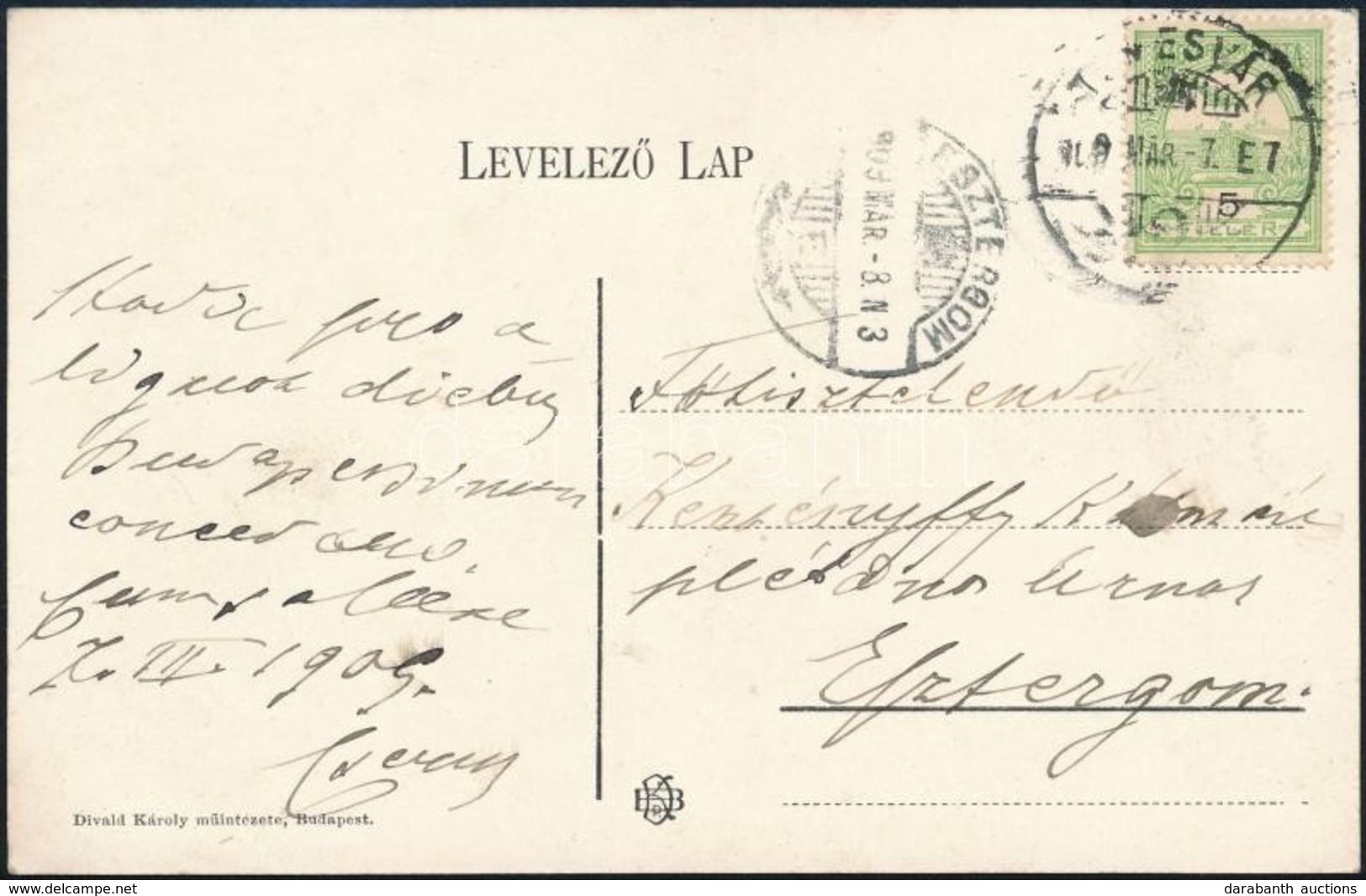 1909 Csernoch János (1852-1927) Csanádi Püspök, Kés?bb Esztergomi érsek Levelez?lapja Keményfy Kálmán (1866-1935) Plébán - Sin Clasificación