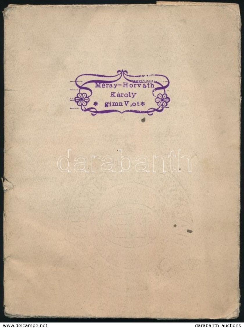 Cca 1920-1940 Méray-Horváth Család Férfi Tagjának Gimnáziumi M?vészettörténet Füzete, Egészoldalas Rajzokkal, Papírborít - Sin Clasificación