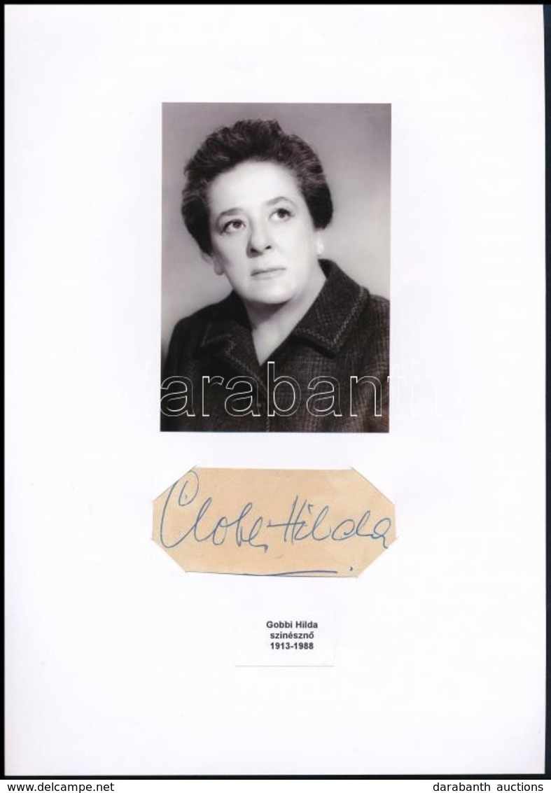 Gobbi Hilda (1913-1988) Színészn? Aláírása Papírlapon, Fényképpel - Sonstige & Ohne Zuordnung