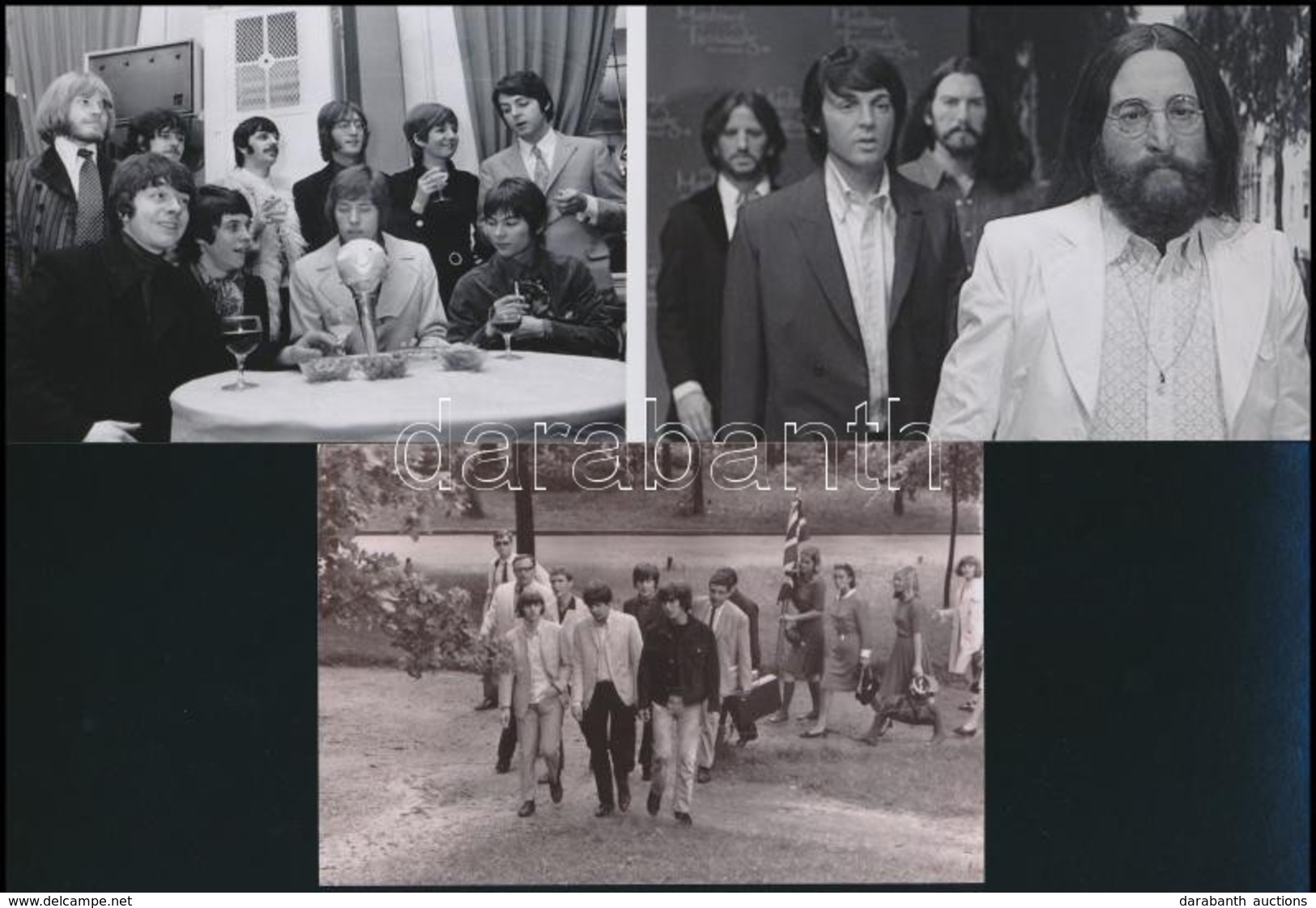 Cca 1969 Beatles Együttes, 4 Db Mai Nagyítás, 10x15 Cm - Otros & Sin Clasificación