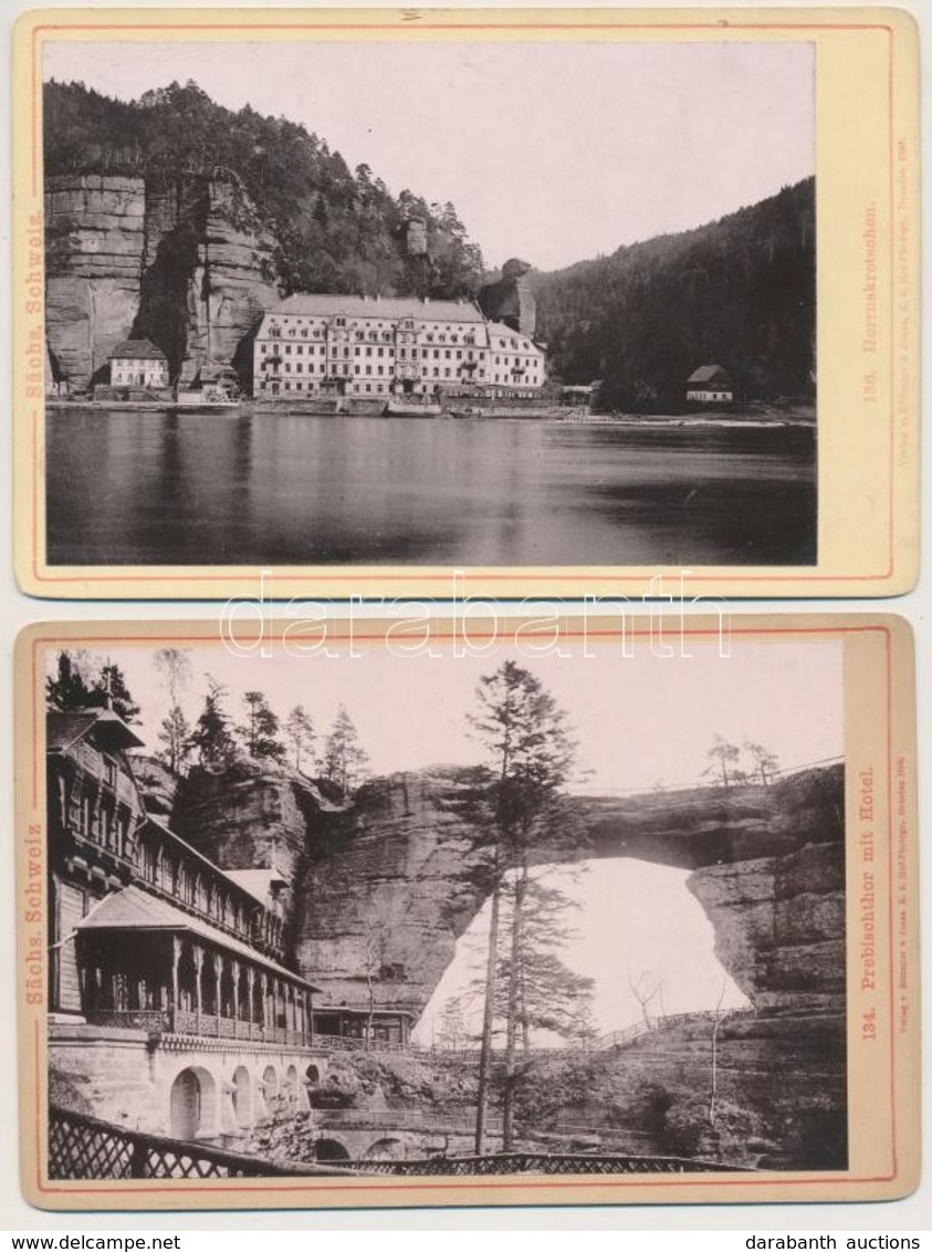 Cca 1890 Német Keményhátú Fotók Säch Schweiz 4 Fotó + Königsee / Vintage Photos Of Königsee And Sächs. Schweiz 17x11 Cm - Otros & Sin Clasificación