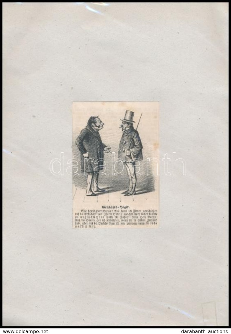 Cca 1860 Judaika Témájú Litográfia Paszpartuban  / Judaica Lithography 8x11  Cm - Autres & Non Classés