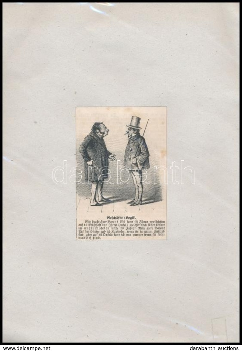 Cca 1860 Judaika Témájú Litográfia Paszpartuban  / Judaica Lithography 8x11  Cm - Altri & Non Classificati