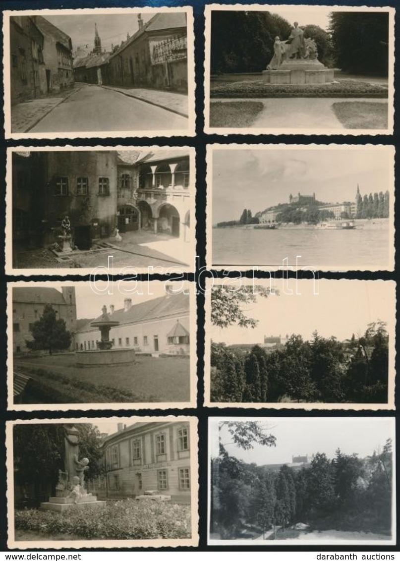 Cca 1930-1960 Pozsonyi Utcarészletek, 11 Db Fotó, Hátuljukon Feliratozva, 6×9 Cm - Autres & Non Classés