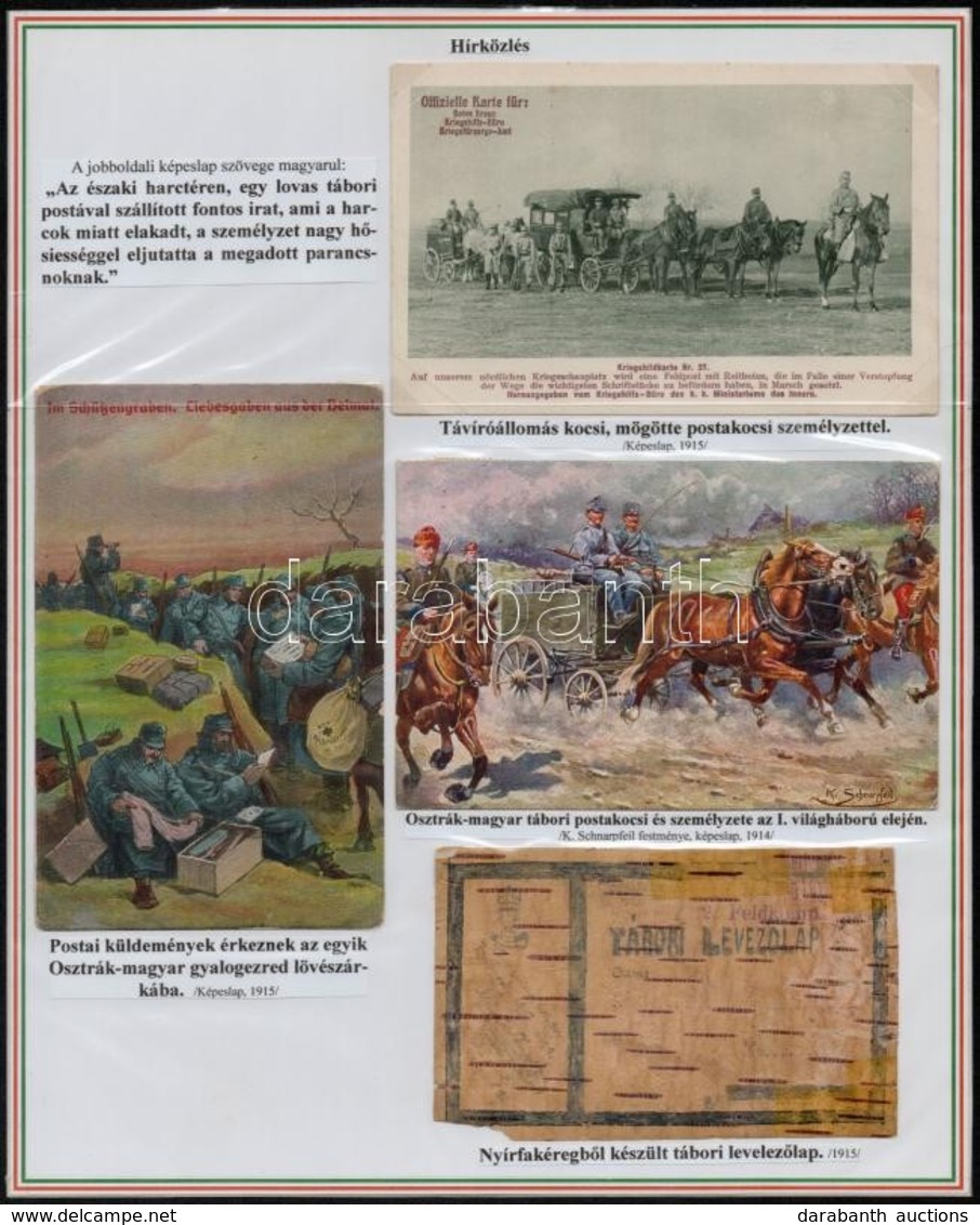 1914-1918 Hírközlés és Technika Az I. Világháborúban 5 Db Eredeti Képeslapot (köztük Hanglokátort ábrázolót) és Fotót és - Autres & Non Classés