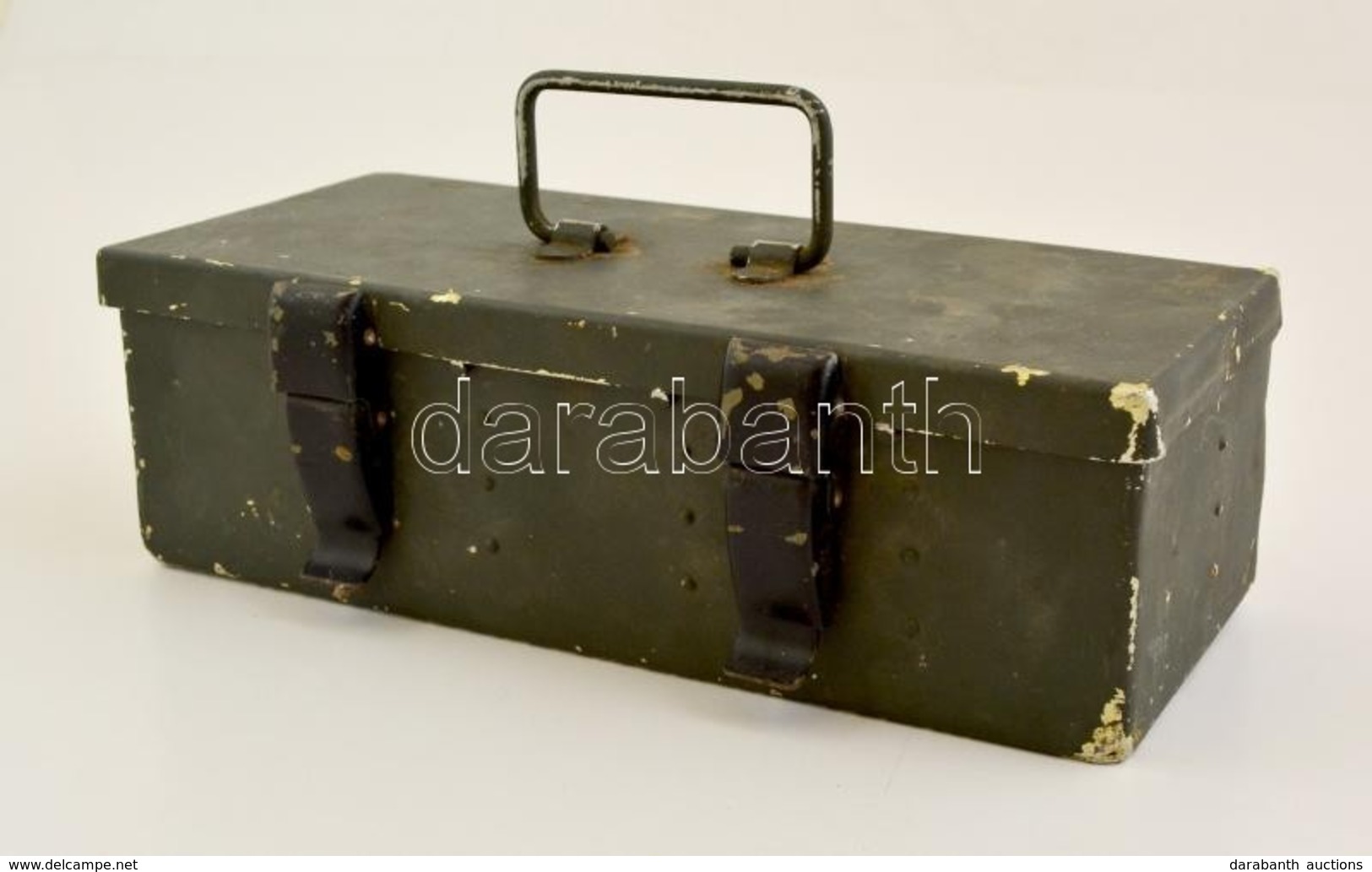 Katonai, Fém Töltény Tároló Doboz. / Military Ammo Cart. 12x29 Cm - Autres & Non Classés