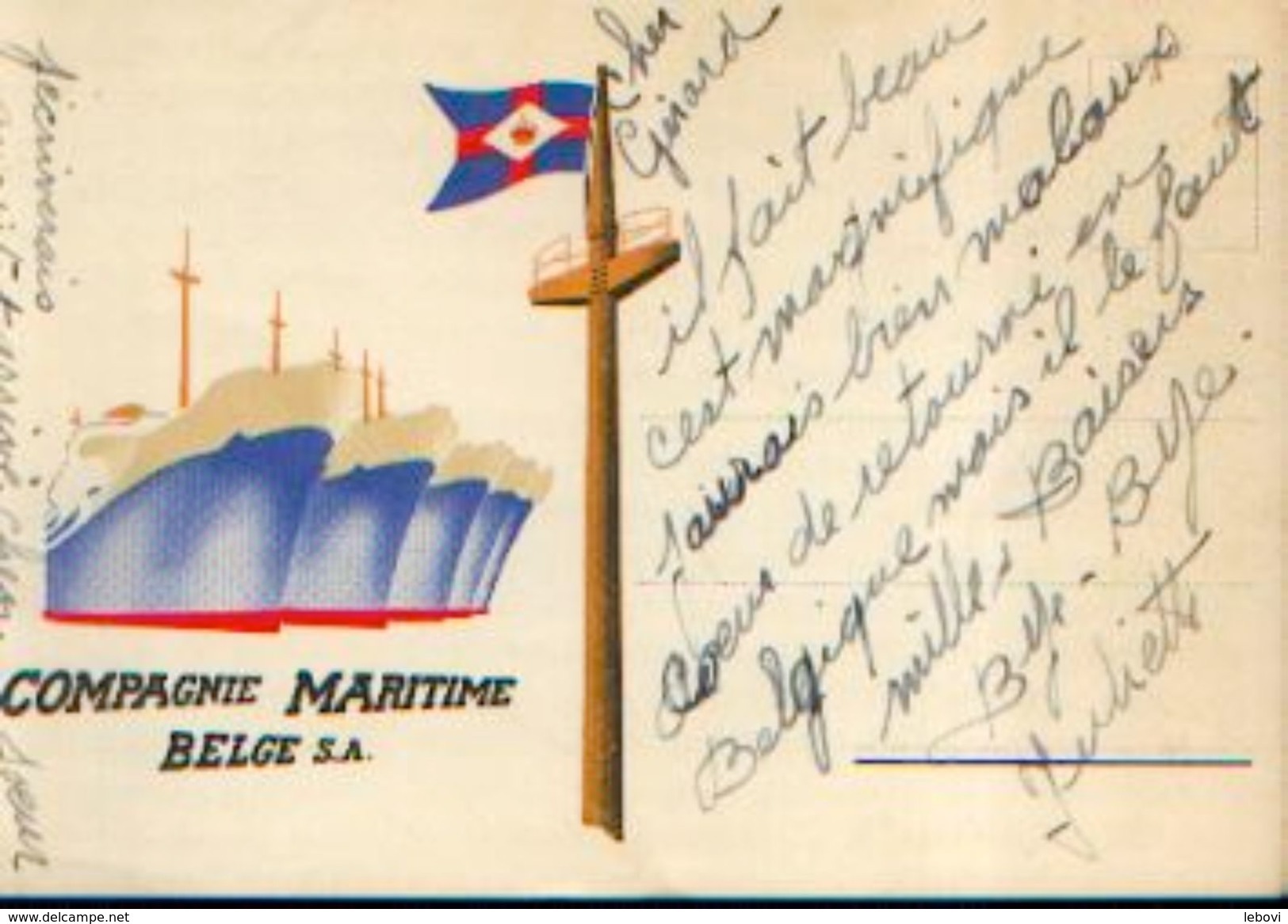 Carte Postale De La « COMPAGNIE MARITIME BELGE Sa » - Autres & Non Classés