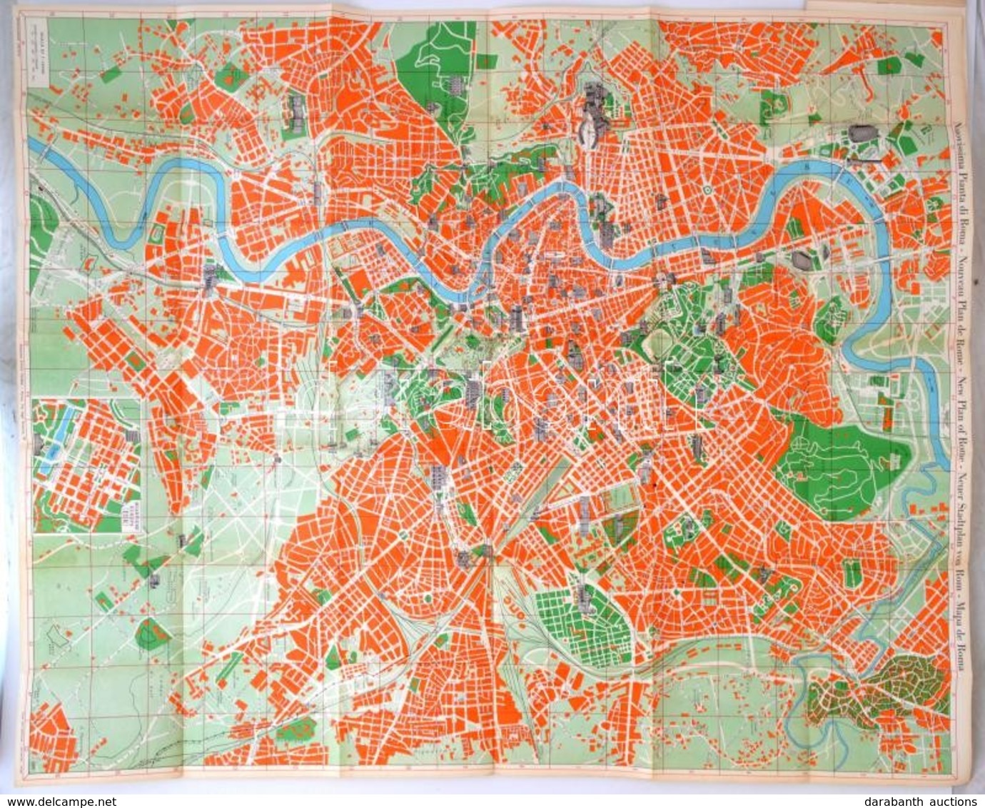 1959 Nuovissima Pianta Di Roma, New Plan Of Rome, Térkép,  Enrico Verdesi, 99x70cm - Otros & Sin Clasificación