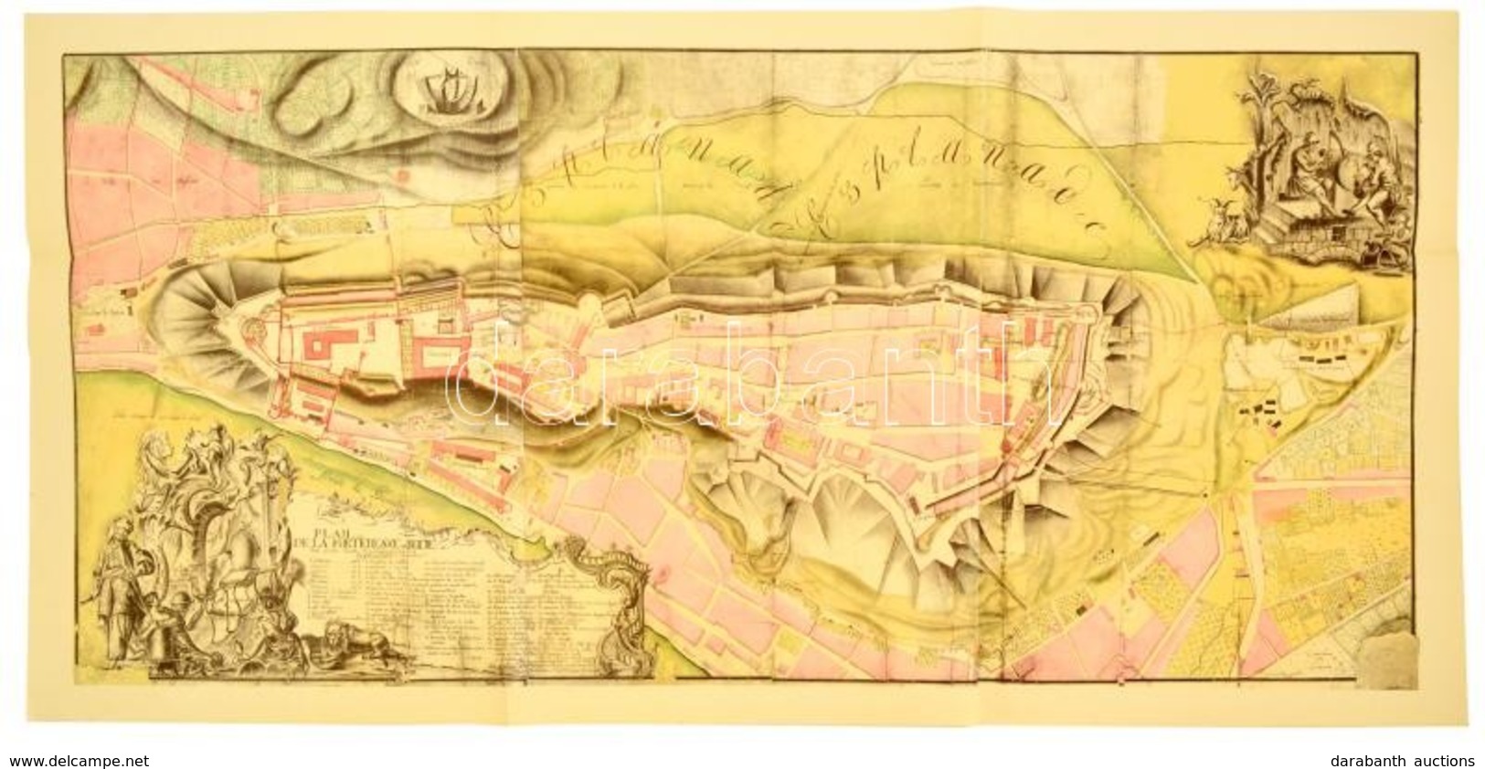 Plan De La Forteresse De Bude, 1749-es Térkép Reprintje, 42x92 Cm. - Sonstige & Ohne Zuordnung