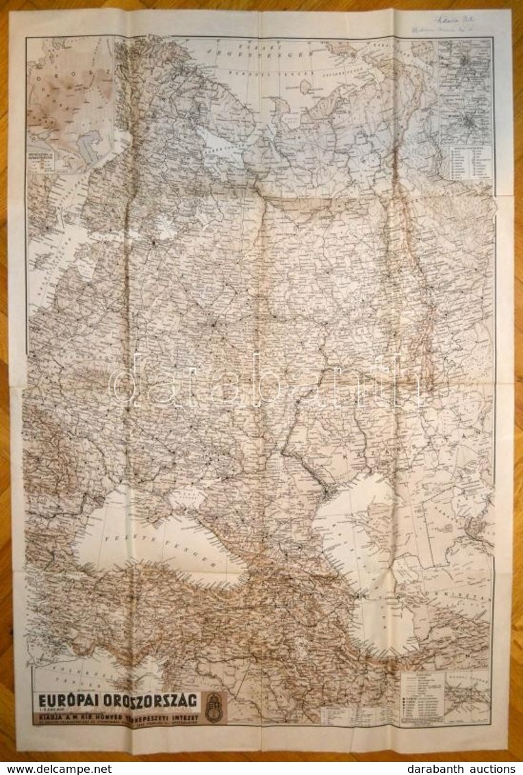1942 Európai Oroszország Térképe, 1:500000, M. Kir. Honvéd Térképészeti Intézet, 94×63 Cm - Otros & Sin Clasificación