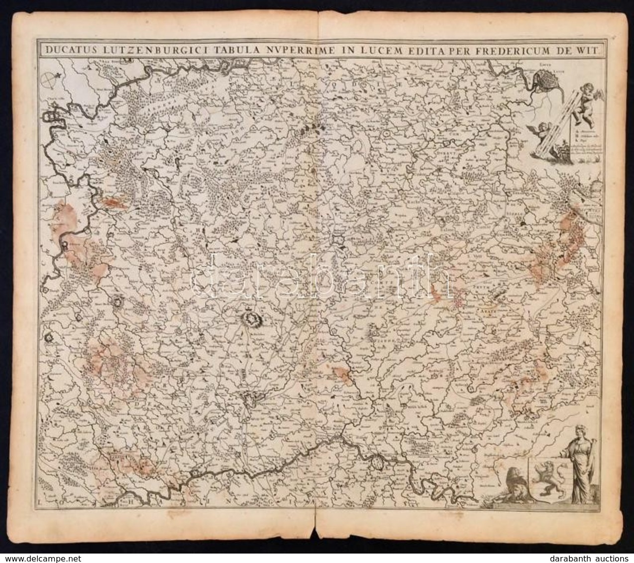 1670 A Luxemburgi Hercegség Térképe, Ducatus Lutzenburgici Tabula Nuperrime In Lucem Edita Per Fredericum De Wit. Nagymé - Sonstige & Ohne Zuordnung