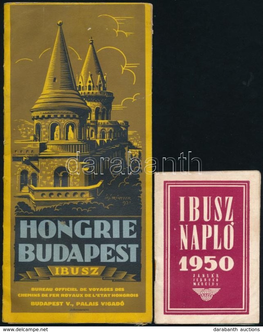 Cca 1930-1950 IBUSZ Hongrie Budapest, Francia Nyelv? Prospektusa. Bp., Athenaeum, 16 P. Kiadói Illusztrált Papírkötésben - Ohne Zuordnung