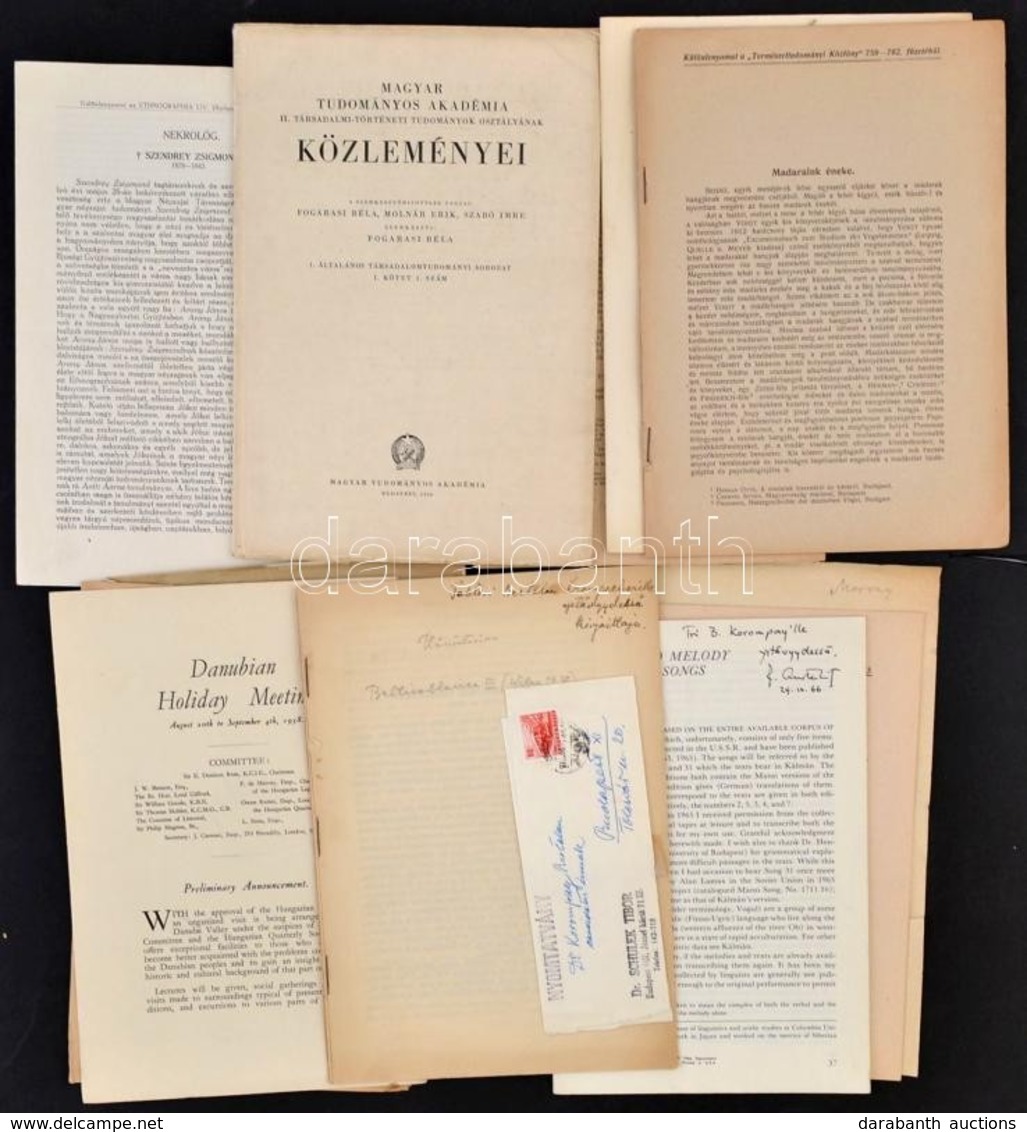 1943-1963 Vegyes Nyomtatvány Tétel, összesen 14 Db, Tudományos értekezések, Nekrológ, Köztök 2 Db Dediklált - Sin Clasificación