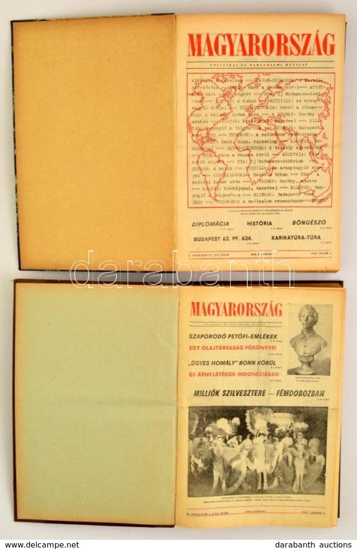 1965, 1967. A Magyarország C. újság Két Fél évfolyama Bekötve, Jó állapotban. - Ohne Zuordnung