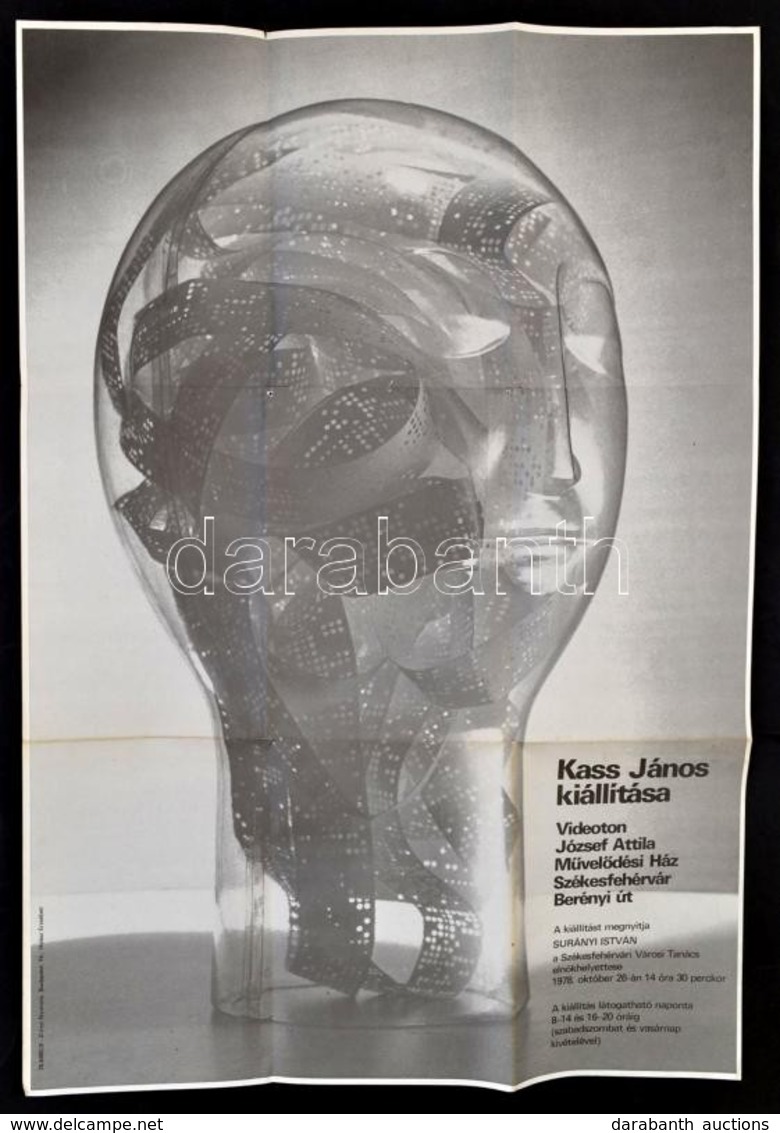 1978 Kass János (1927-2010) Fest? Kiállítási Meghívója és Plakátja Egyben, Hajtott, 46×66 Cm - Other & Unclassified